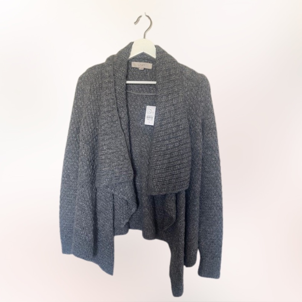 LOFT - NWT Cozy Open Front Shawl Collar Cardigan Sweater - S